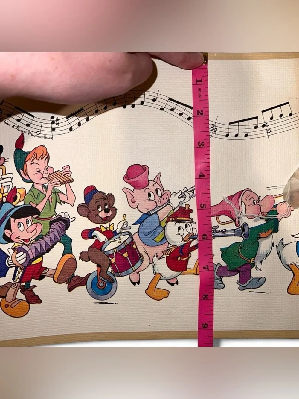 Vintage Walk Disney Productions Mickey Mouse Band Wallpaper Border Roll 9” Rare